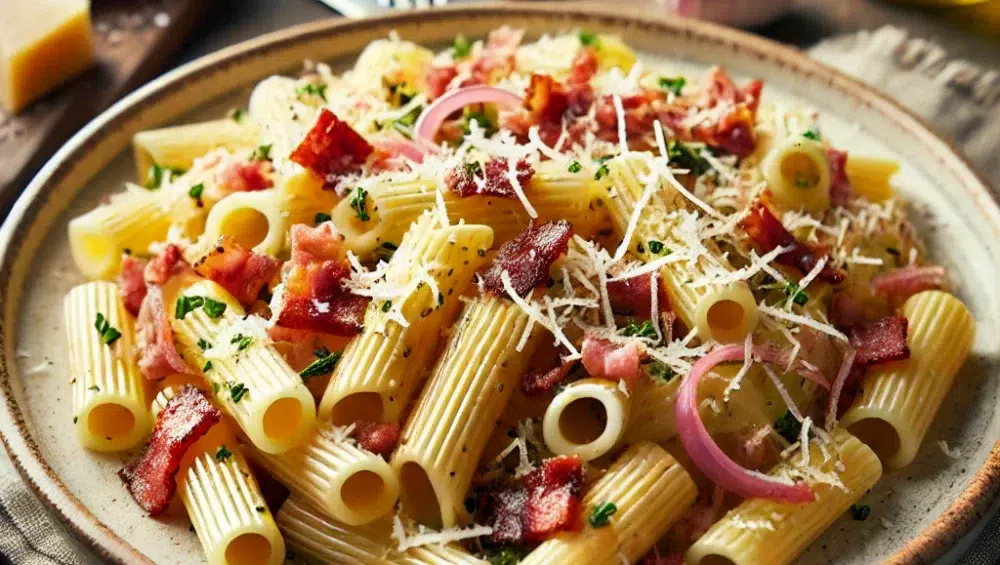 Pasta con pancetta e pecorino