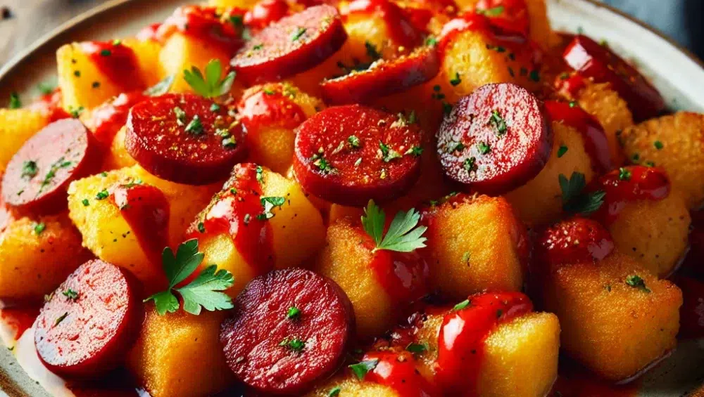 Patatas Bravas z chorizo