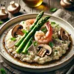 Risotto z borowikami, szparagami i pastą truflową