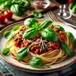 Spaghetti Bolognese ze Świeżym Szpinakiem