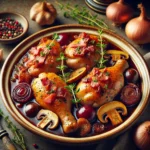 Coq au vin – klasyczny francuski kurczak w winie