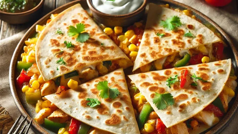 Quesadilla z kurczakiem i warzywami