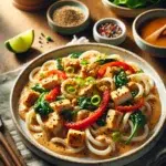 Makaron udon w sosie satay