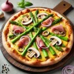 Pizza z zielonymi szparagami