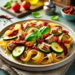 Tagliatelle z cukinią i tuńczykiem