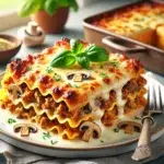 Lasagne z mięsem i pieczarkami