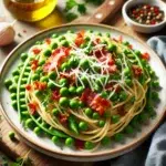 Spaghetti z groszkiem po florencku i Grana Padano