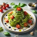 Tagliatelle z pesto i pomidorkami cherry