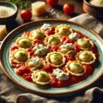 Raviolini z ricottą w sosie pomidorowym