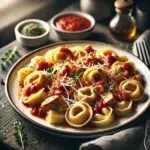 Włoskie tortellini z sosem Marinara i kurczakiem