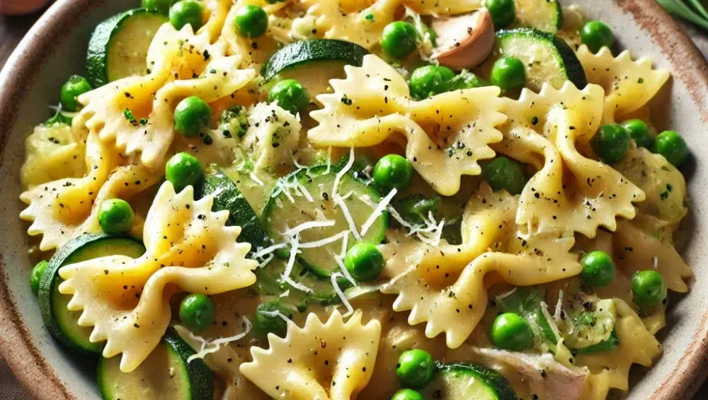 Makaron farfalle primavera