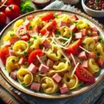 Sałatka z tortellini, pomidorem i czosnkiem