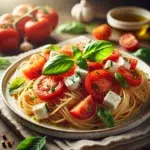 Spaghetti z pomidorami i mozzarellą