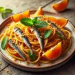 Pomarańczowe spaghetti z anchois