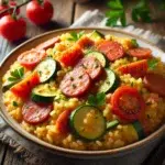 Risotto z pomidorami i cukinią