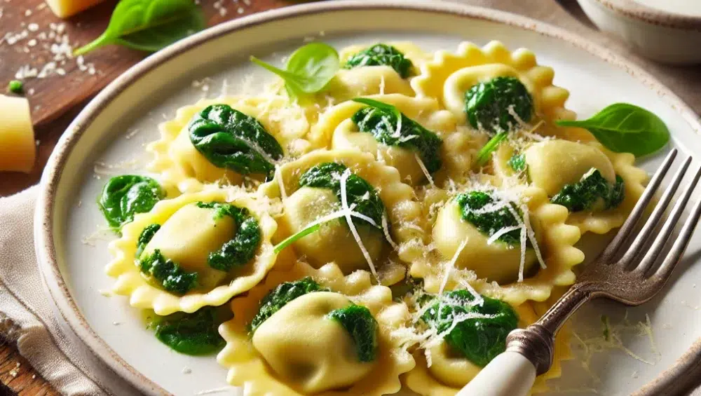 Tortelli ze szpinakiem i ricottą