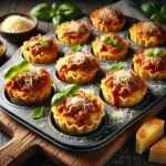 Mini lasagne pieczone w formie na muffiny