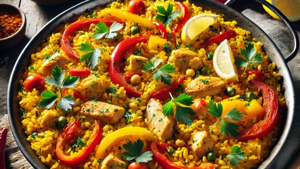 Paella z szafranem i cytryną