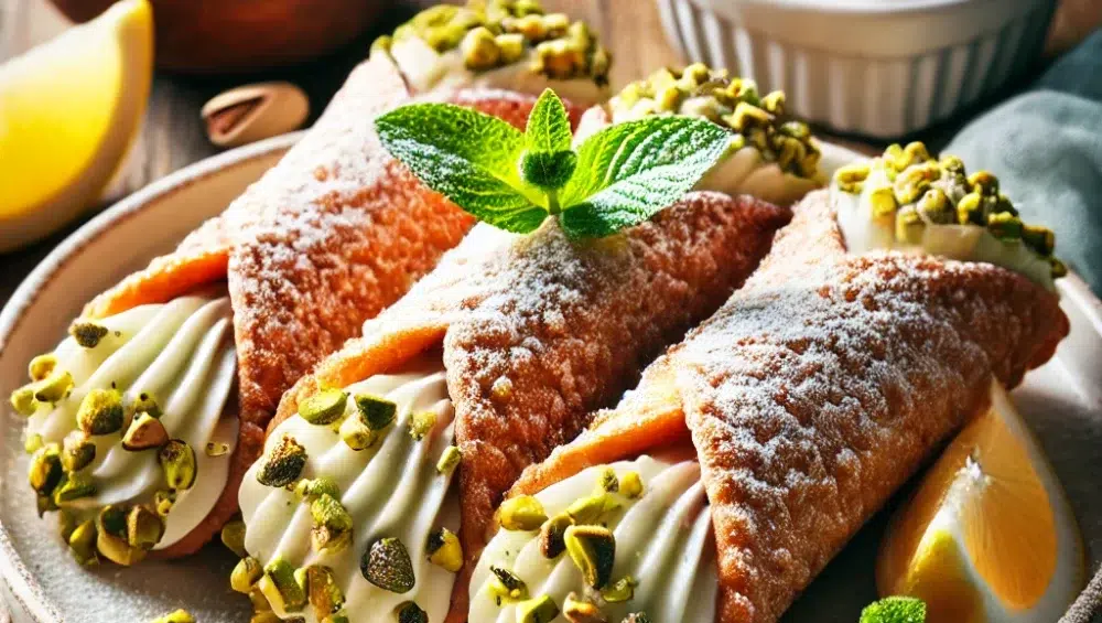 Cannoli z ricottą i pistacjami