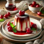 Kawowa panna cotta z wiśniami