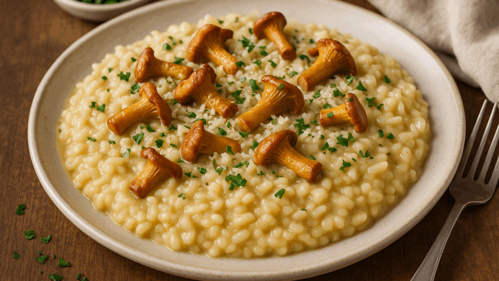 Kremowe risotto z kurkami