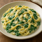 Tagliatelle ze szpinakiem w sosie gorgonzola