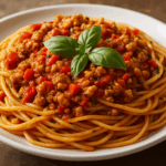 Spaghetti bolognese z indykiem