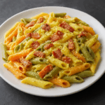 Sos carbonara do kolorowego makaronu penne