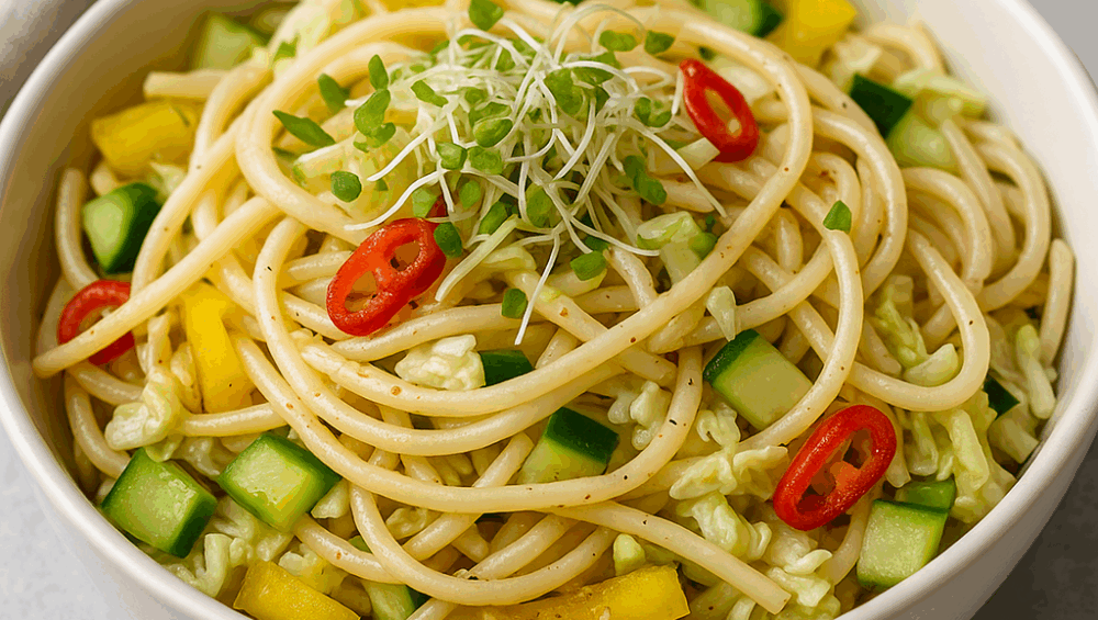 Sałatka z makaronem spaghetti