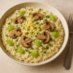Risotto z pieczarkami i selerem naciowym