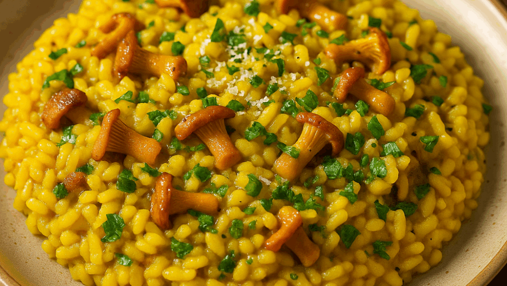 Risotto z kurkami i kurkumą