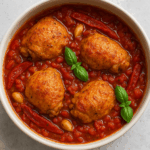 udka duszone w pomidorach z pieczoną pepperoni