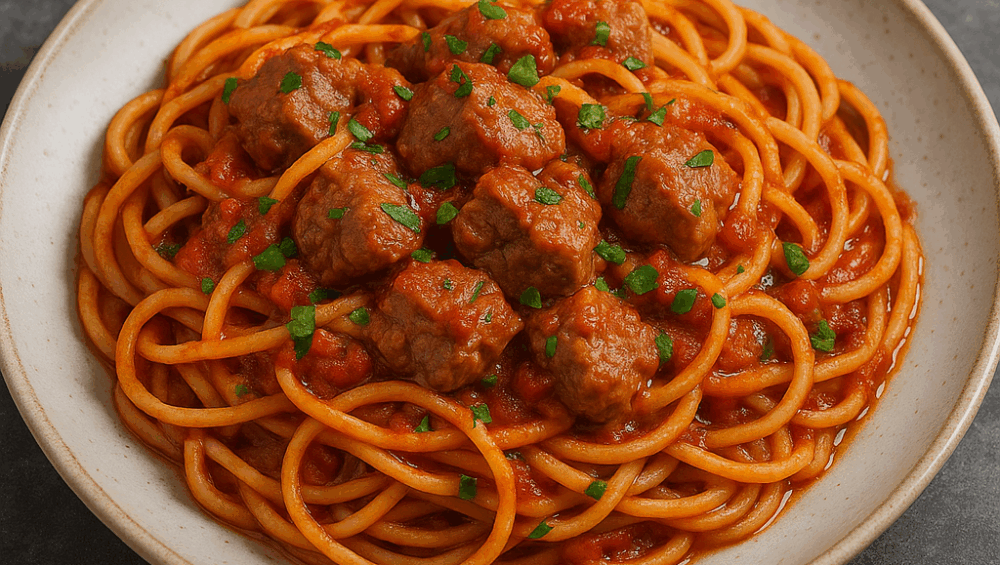Spaghetti z górką cielęcą