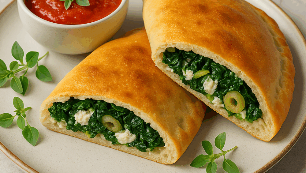 Calzone z ricottą i szpinakiem