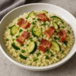 risotto z cukinią i boczkiem