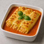 Cannelloni z farszem krabowym i sosem homarowym