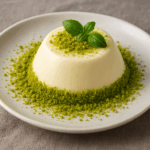 Migdałowa panna cotta w mchu z pistacji