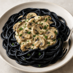 Makaron z grzybami, winem i mascarpone