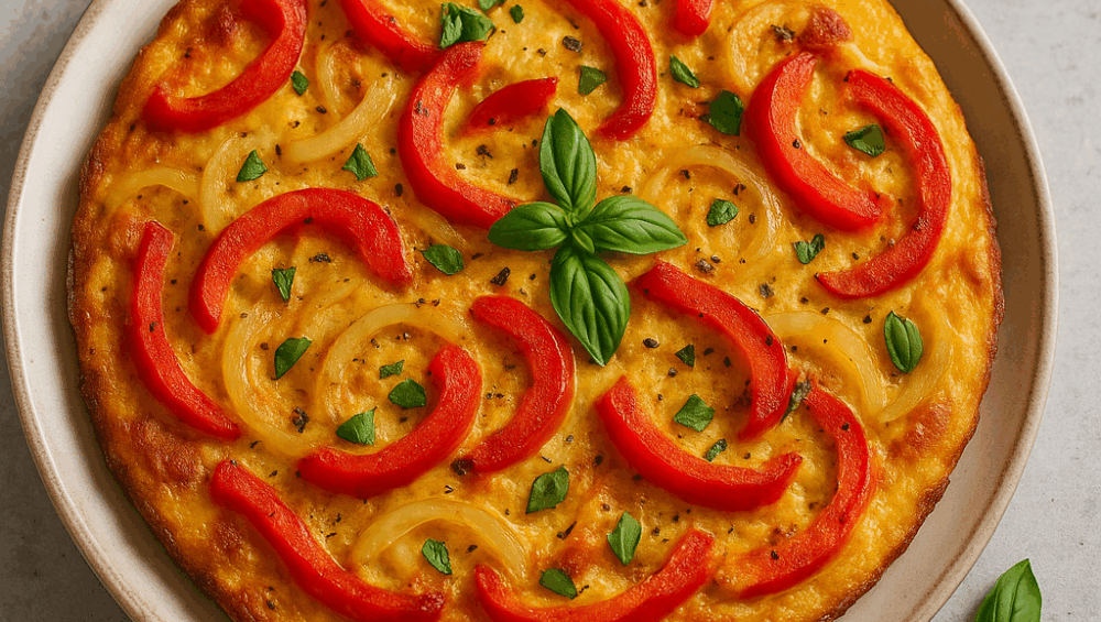 Włoska frittata z cebulą i papryką