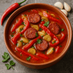 Zupa z chorizo i pieczonej papryki