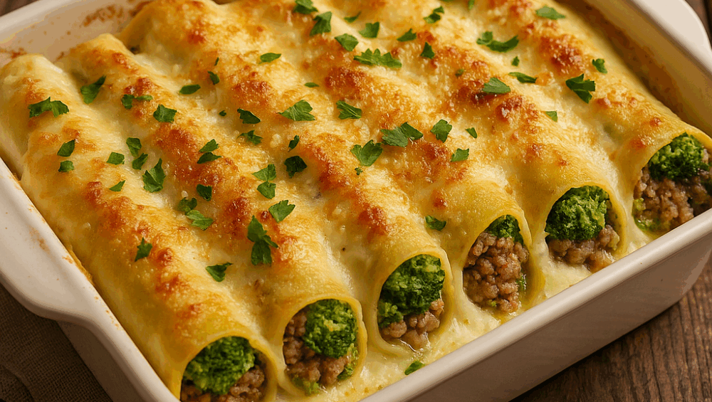 Cannelloni z brokułami i mięsem