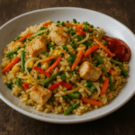 Risotto z piersią indyka i warzywami