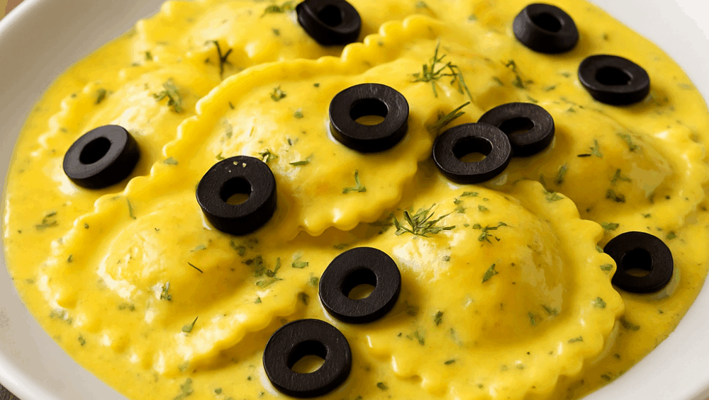 Ravioli w szafranowym sosie