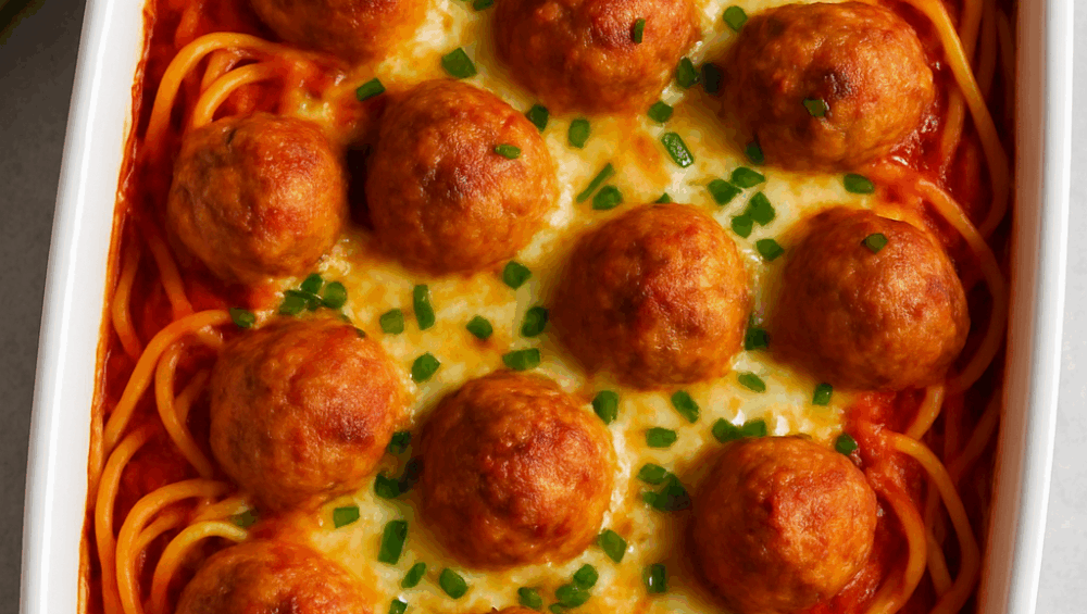 Zapiekane spaghetti z klopsikami
