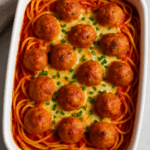 Zapiekane spaghetti z klopsikami