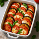 Zapiekanka z bakłażanów, mozzarelli i pomidorów