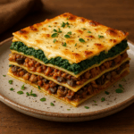 Lasagne ze szpinakiem, mięsem i grzybami