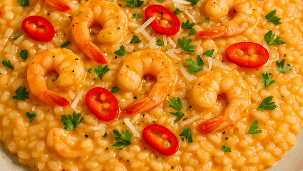 risotto z krewetkami i chilli