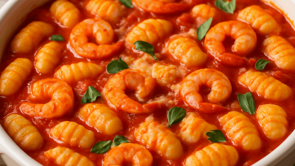 gnocchi z krewetkami w sosie pomidorowym