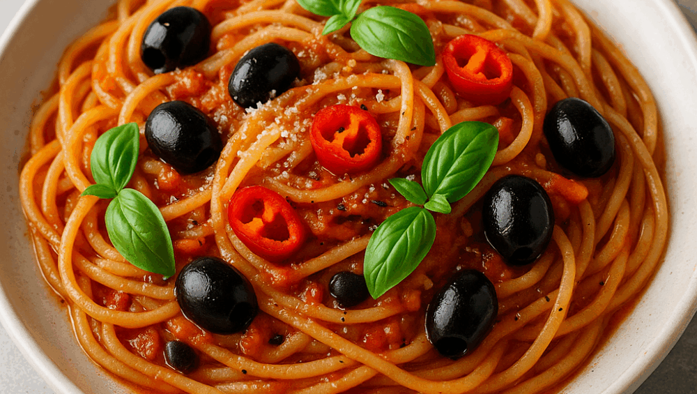 Ostre wegetariańskie spaghetti